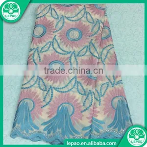 2016 Embroidered Lace Fabric African Tulle High Quality Wholesale For Nigerian Bridal Dress Beaded thumbnail-1