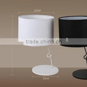 Modern Round Living Room Desk Lamp Metal Body With Fabric Lampshade Bedroom Table Lamp thumbnail-3