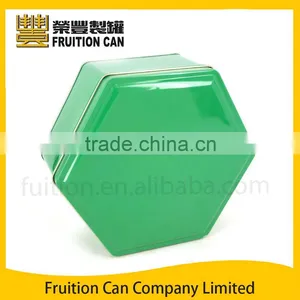 Hexagon Shape Tin Metal Box Small Metal Box Cookies Metal Box thumbnail-1