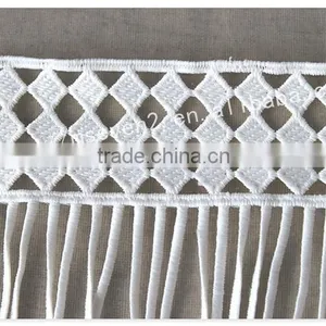 Newest Design 19cm Width Polyester Crochet Fringe Trim for Garment/bag thumbnail-2