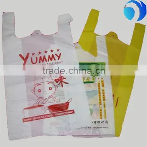 Hot Sale Two Color Printed Vegetable Packaging HDPE Vest Carrier Plastic Bags thumbnail-1