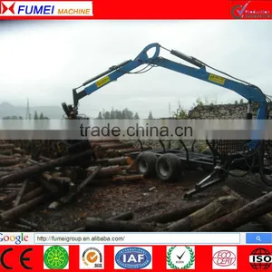 CE Approved Timber Trailer With Crane thumbnail-1