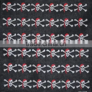 100% Cotton 55x55cm Double Side Printing Ghost Head Printing Bandana thumbnail-2