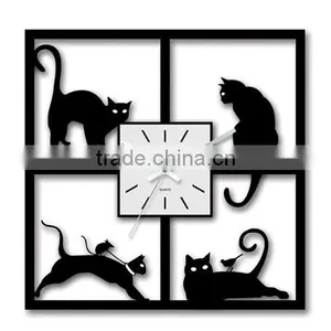 2015 Newest Home Decor Clock Novelty Wall Clock Cat Desgin Wall Clock Wall Clock for Promotion thumbnail-1