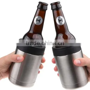 Double Wall 12 Ounce Vacuum Stainless Steel Beverage Chilled Can Cooler BPA Free Water Bottle Flask thumbnail-4