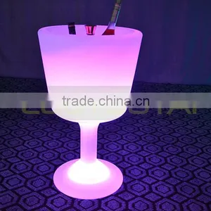 New Design Wineglass Shape Plastic Luminous Led Ice Bucket/Bar Wine Ice Bucket thumbnail-2