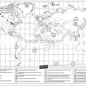 CT-750 Small Black Mini Map Black Luxury Creative Gifts World Edition Map thumbnail-5