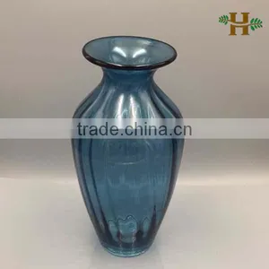 Hand Blown Colored Peacock Glass Vase thumbnail-3