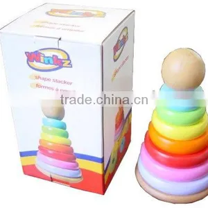 Stock Wooden Pagoda Toy PN81007D,stock Toy,stock Wooden Toy, Closeout thumbnail-1