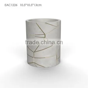 Plain Cement Finish Smart Pattern Decorative Bare Concrete Planter Pots thumbnail-2