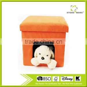 Storage Pet Bed Ottoman Foldable Small Dogs Cats House Furniture Faux Leather thumbnail-1