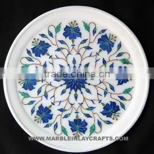 Gorgeous Marble Inlay Plates , Decorative Gift Plate thumbnail-1