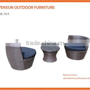 Outsunny 3-Piece Outdoor Stacking Rattan Wicker Patio Chair Set thumbnail-2