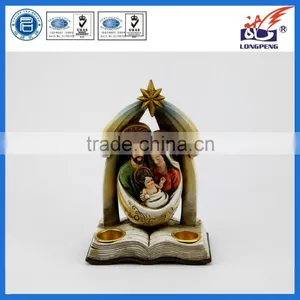 Nativity Scene Advent Wreath Holy Family Christmas Candle Holder thumbnail-1