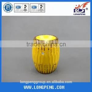 Home Decorative Table Top Elegant Yellow Glzaed Ceramic Tealight Candle Holder With Distressed Finish thumbnail-1