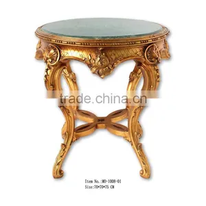 Baroque Style Round Table With Marble Top thumbnail-1