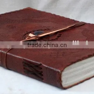 Handmade Vintage Strip Closer Side Stitch Leather Notebook thumbnail-3