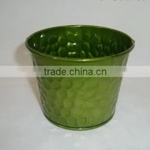 Round Green Zinc Pot thumbnail-1