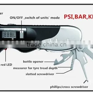 Multifunction Digital Auto Tire Pressure Gauge With LED Light and Knife thumbnail-2
