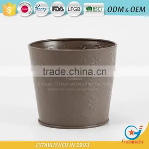 Wholesale Factory Price Garden Embossing Growing Plants in Pots Metal Decor Flower Pot thumbnail-1