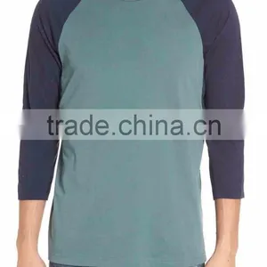 3/4 Sleeve Raglan T-Shirt for Men's High Quality Blank Printed T-shirts Wholesale Custom Manufacturer thumbnail-2