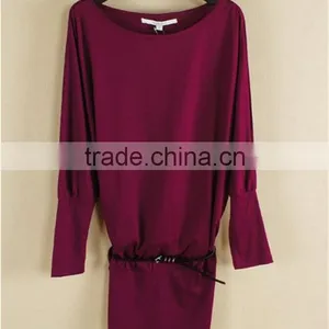 Bat Sleeve Satchel Buttock in Pure Color and Women's Clothing thumbnail-1