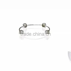 Green Amethyst Ggemstone Bezel Bracelet 925 Sterling Silver thumbnail-1