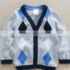 Juniors Cardigan Sweaters Children Boys Argyle Cardigan Sweater thumbnail-1