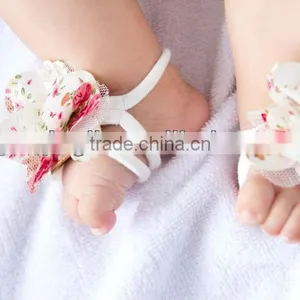 Newest Styles CUTE Sandals Baby Barefoot Sandals Children's Shoes Flower Baby Shoes Toddler Flower Shoes thumbnail-1