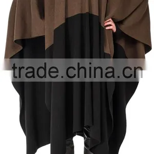 Womens Wool Poncho and Shawls Knit Poncho Sweater for Women thumbnail-2