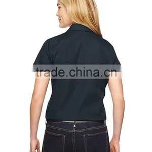 Women Office Working Clothes Short Sleeve Polo Shirt Ladies Work Uniform Style Made in China thumbnail-1