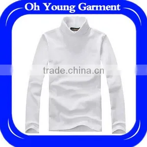 CUSTOM PLAIN DYED LONG SLEEVE TURTLENECK T-SHIRT CHEAP GOOD QUALITY HOT SELL NEW FASHION T-SHIRT MADE IN CHINA COOL AND WHITE thumbnail-1