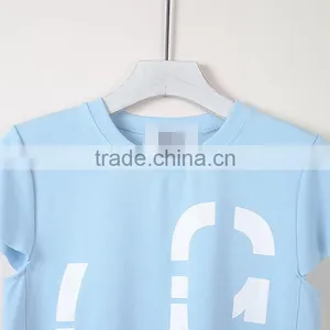 Custom Latest Design Dew Navel Attire Garment ,woman O-neck Short Sleeve Cut off T-shirts thumbnail-3