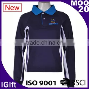 Fashion Fashion Blue School Boys Long Sleeves Polo Shirts thumbnail-1