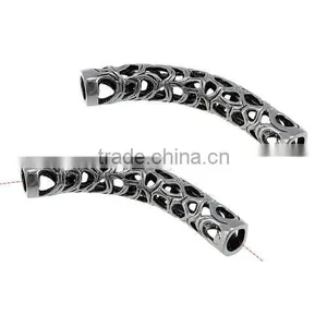 New Stainless Steel Tube Beads Bulk Bead 316L Stainless Steel Curved Tube Hollow Wholesale Beads thumbnail-1