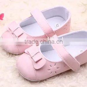 PU Leather Princess Bow Girls Kids Newborn Baby Flat First Walkers Shoes thumbnail-6