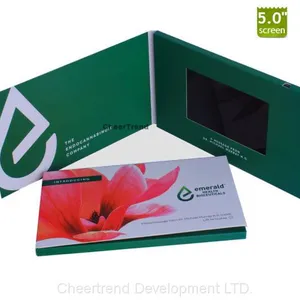 High Quality 5inch Lcd Screen A5 Hardcover Video Brochure HD Screen Video Cards thumbnail-5