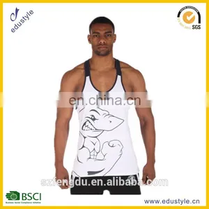 OEM Wholesale Casual Summer 95% Cotton 5% Spandex Men Sublimation Breathable Dri Fit Fitness Tank Top thumbnail-2