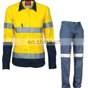 Womens Safety Track Suits Workwear Safety Reflective Shirts and Pants Design for Work Clothes thumbnail-3