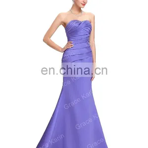 Grace Karin Strapless Sweetheart Floor Length Purple Evening Dress Patterns Mature Ladies Formal Evening Dresses CL3141 thumbnail-2