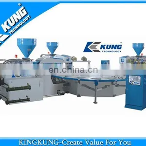 Full-Automatic Type Three-Color Plastic Shoes Injection Moulding Machine thumbnail-1