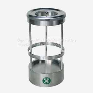 MAX-SN116 Indoor Stainless Steel Transparent Recycle Waste Trash Bin Dustbin With Ashtray thumbnail-1
