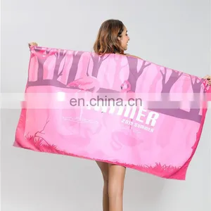 High Quality Sublimation Printing Hotel Shower Quick-Dry Microfiber Beach Towel With Logo thumbnail-2