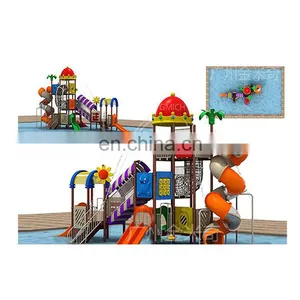 Best Quality Children Water Park Equipment Large Plastic Curved Playground Slides for Sale thumbnail-4