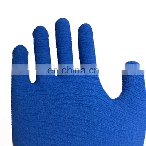 Half Wave Wrinkle Hanging Wear Non-Slip Dipped Rubber Protective Gloves thumbnail-5