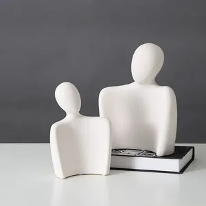Little People Embrace Abstract Art Black And Whtie Ceramic Decor Decoration For Hallway Tv Bench thumbnail-2