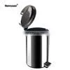 Honeyson Hot 12L Hotel Round Stainless Steel Waste Dust Bin thumbnail-5