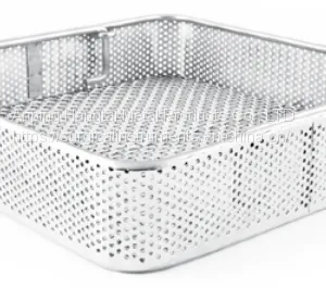 Screen Baskets Made of Perforated Plate Instrument Baskets With Wire Mesh Lids thumbnail-2