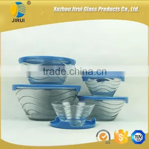 Heat Resistant Bule 5 Pcs Glass Bowls Set thumbnail-5