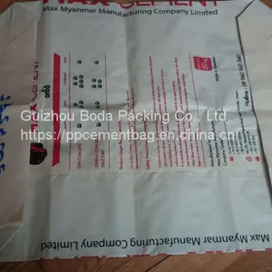 China Laminated BOPP Valve Spout Flexography Polypropylene Woven Bag for Building Materials thumbnail-4